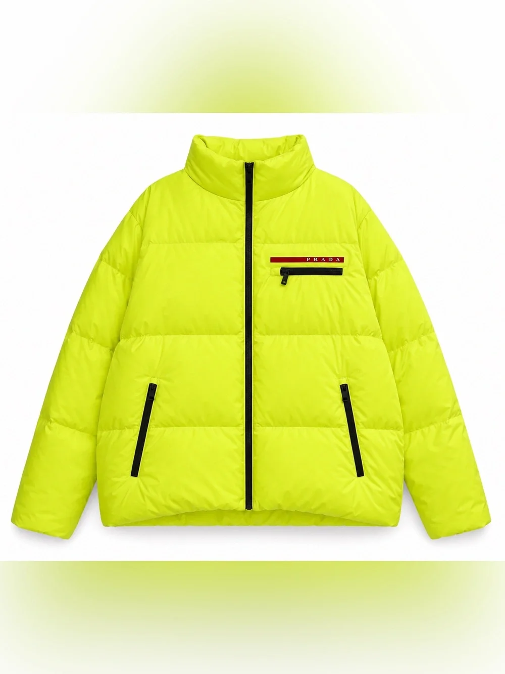 Prada Linea Rossa‎ Down Puffer Coat Neon Yellow LR-HX015 Size XXL